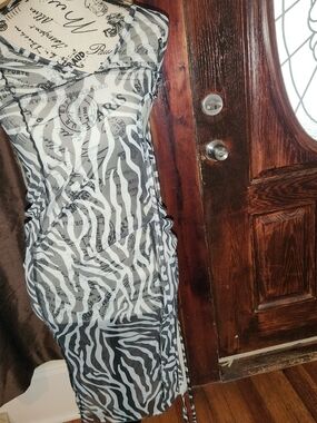 Pretty Little Thing Sheer Zebra Print Slip Dress Size 2